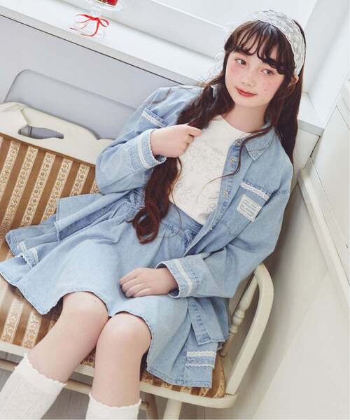 mezzo piano Junior(メゾピアノジュニア)の「ライトデニムシャツ(シャツ/ブラウス・キッズ・ライトブルー・L:160cm/M:150cm/S:140cm)」の11枚目の写真