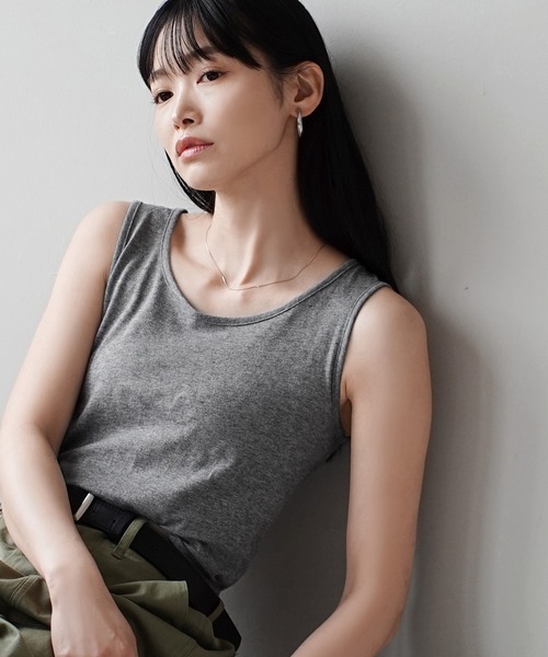 zootie（ズーティー）の「ベーシックインナー3点セット［タンクトップ］（タンクトップ・レディース・ベージュ系その他/パープル系その他/ホワイト/ブルー系その他/ブラック系その他/ブラック/ピンク系その他・3L/S/M/L/LL）」の9枚目の写真