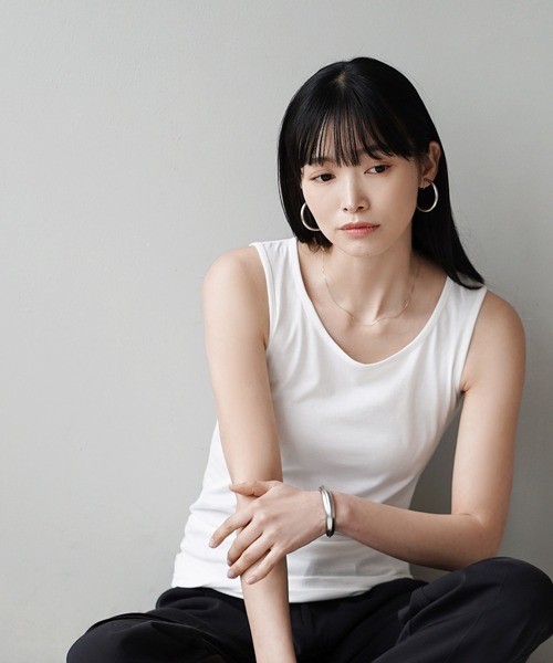 zootie（ズーティー）の「ベーシックインナー3点セット［タンクトップ］（タンクトップ・レディース・ベージュ系その他/パープル系その他/ホワイト/ブルー系その他/ブラック系その他/ブラック/ピンク系その他・3L/S/M/L/LL）」の11枚目の写真