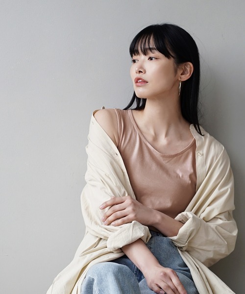zootie（ズーティー）の「ベーシックインナー3点セット［タンクトップ］（タンクトップ・レディース・ベージュ系その他/パープル系その他/ホワイト/ブルー系その他/ブラック系その他/ブラック/ピンク系その他・3L/S/M/L/LL）」の13枚目の写真