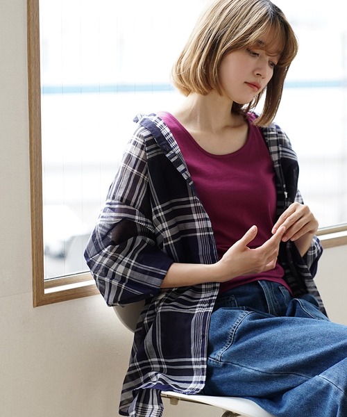 zootie（ズーティー）の「ベーシックインナー3点セット［タンクトップ］（タンクトップ・レディース・ベージュ系その他/パープル系その他/ホワイト/ブルー系その他/ブラック系その他/ブラック/ピンク系その他・3L/S/M/L/LL）」の15枚目の写真