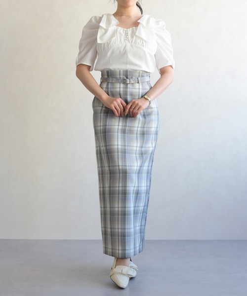 31 Sons de mode(トランテアン ソン ドゥ モード)の「2026春夏新作 5分袖肩リボンブラウス(シャツ/ブラウス・レディース・ブラウン/イエロー/オフホワイト・フリ-)」の14枚目の写真