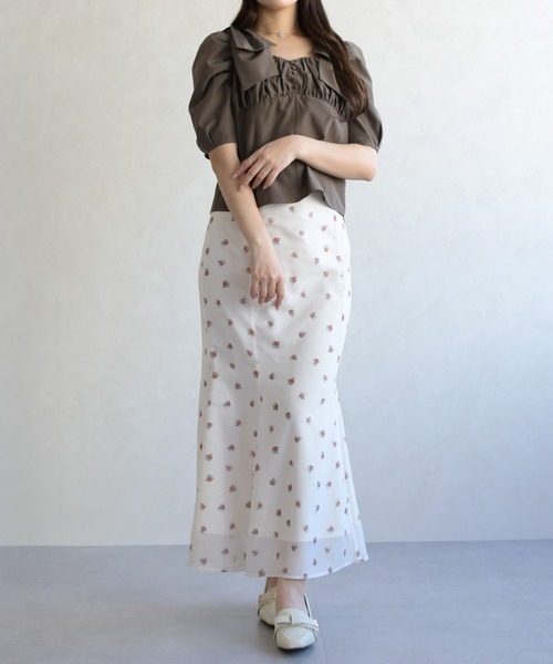 31 Sons de mode(トランテアン ソン ドゥ モード)の「2026春夏新作 5分袖肩リボンブラウス(シャツ/ブラウス・レディース・ブラウン/イエロー/オフホワイト・フリ-)」の19枚目の写真