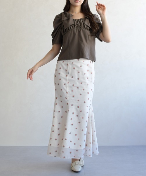 31 Sons de mode(トランテアン ソン ドゥ モード)の「2026春夏新作 5分袖肩リボンブラウス(シャツ/ブラウス・レディース・ブラウン/イエロー/オフホワイト・フリ-)」の21枚目の写真