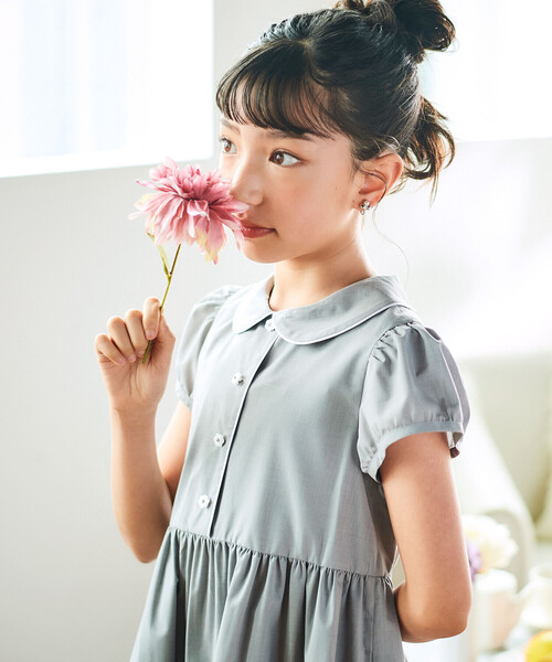 Tartine et Chocolat(タルティーヌエショコラ)の「パイピングブロード襟付きワンピース(100~140cm)(ワンピース・キッズ・ネイビー/グレー・140cm/120cm/130cm)」の13枚目の写真
