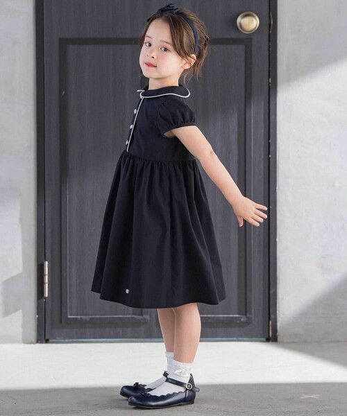 Tartine et Chocolat(タルティーヌエショコラ)の「パイピングブロード襟付きワンピース(100~140cm)(ワンピース・キッズ・ネイビー/グレー・140cm/120cm/130cm)」の16枚目の写真