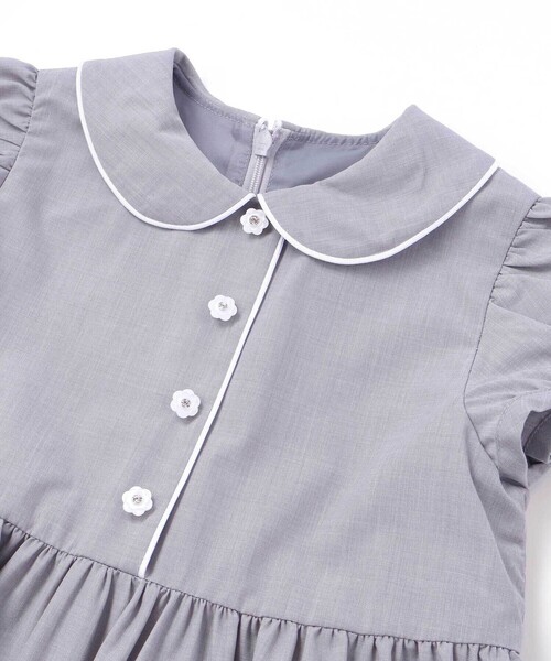 Tartine et Chocolat(タルティーヌエショコラ)の「パイピングブロード襟付きワンピース(100~140cm)(ワンピース・キッズ・ネイビー/グレー・140cm/120cm/130cm)」の20枚目の写真
