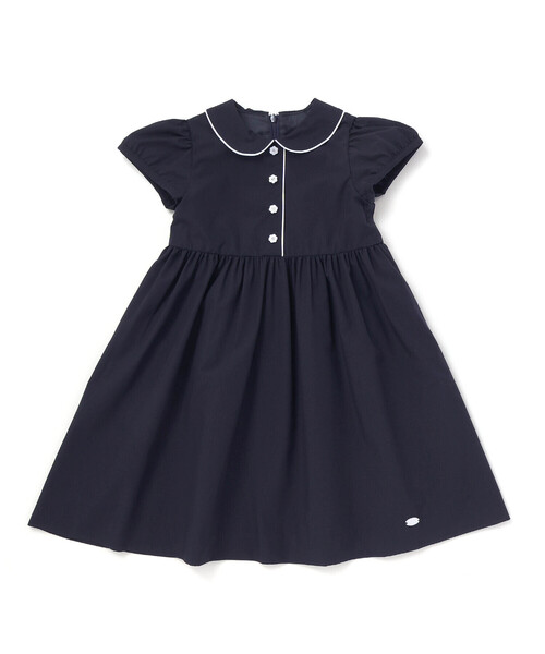 Tartine et Chocolat(タルティーヌエショコラ)の「パイピングブロード襟付きワンピース(100~140cm)(ワンピース・キッズ・ネイビー/グレー・140cm/120cm/130cm)」の21枚目の写真
