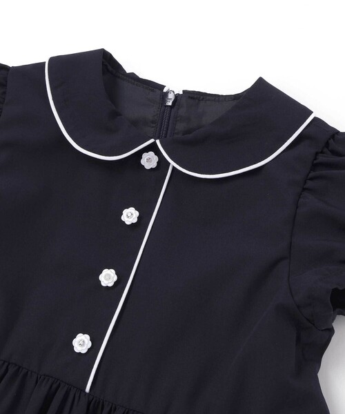 Tartine et Chocolat(タルティーヌエショコラ)の「パイピングブロード襟付きワンピース(100~140cm)(ワンピース・キッズ・ネイビー/グレー・140cm/120cm/130cm)」の4枚目の写真