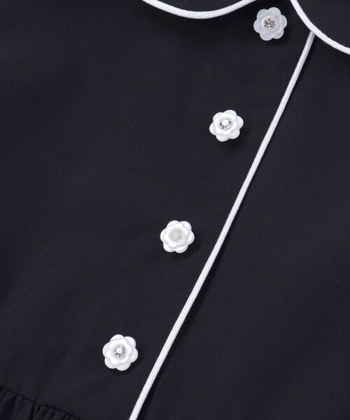 Tartine et Chocolat(タルティーヌエショコラ)の「パイピングブロード襟付きワンピース(100~140cm)(ワンピース・キッズ・ネイビー/グレー・140cm/120cm/130cm)」の5枚目の写真