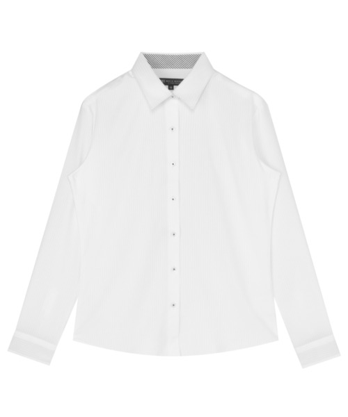 TOKYO SHIRTS(トウキョウシャツ)の「【吸水速乾】【COFREX】形態安定ノンアイロン レギュラー 長袖ビジネスワイシャツ(ビジネスシャツ・レディース・ホワイト・S/M/L/LL/XL)」の1枚目の写真