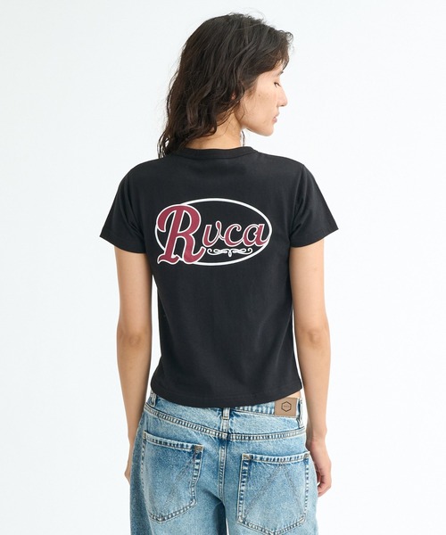 RVCA(ルーカ)の「RVCA ウィメンズ CORRAL SS BABY TEE Tシャツ 【2026年春夏モデル】(Tシャツ/カットソー・レディース・ブラック/ブラック系その他2/ホワイト・MEDIUM/SMALL/LARGE)」の1枚目の写真