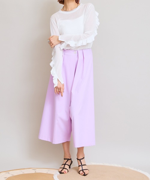 LHELBIE(レルビエ)の「ガウチョパンツ(その他パンツ・レディース・パープル/ブラック/キャメル・M)」の3枚目の写真