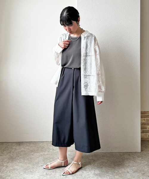 LHELBIE(レルビエ)の「ガウチョパンツ(その他パンツ・レディース・パープル/ブラック/キャメル・M)」の21枚目の写真