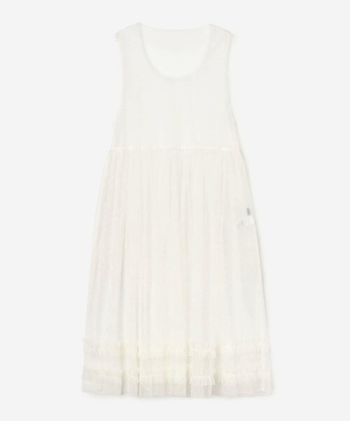 Bshop（ビショップ）の「eunoia | レイヤードメッシュワンピース WOMEN（ワンピース・レディース・ホワイト/ブラック・ONE）」の3枚目の写真