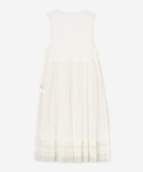 Bshop（ビショップ）の「eunoia | レイヤードメッシュワンピース WOMEN（ワンピース・レディース・ホワイト/ブラック・ONE）」の4枚目の写真