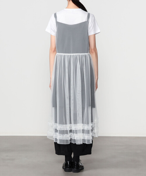Bshop（ビショップ）の「eunoia | レイヤードメッシュワンピース WOMEN（ワンピース・レディース・ホワイト/ブラック・ONE）」の10枚目の写真