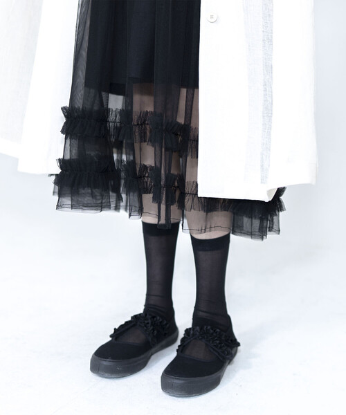 Bshop（ビショップ）の「eunoia | レイヤードメッシュワンピース WOMEN（ワンピース・レディース・ホワイト/ブラック・ONE）」の12枚目の写真