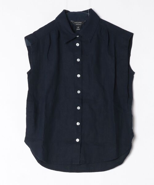 BANANA REPUBLIC FACTORY STORE(バナナリパブリック ファクトリーストア)の「BANANA REPUBLIC FACTORY STORE リネン ブレンド プリーツ シャツ(シャツ/ブラウス・レディース・ホワイト系その他/ホワイト/ネイビー・XS/S/M/L)」の9枚目の写真