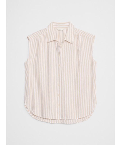 BANANA REPUBLIC FACTORY STORE(バナナリパブリック ファクトリーストア)の「BANANA REPUBLIC FACTORY STORE リネン ブレンド プリーツ シャツ(シャツ/ブラウス・レディース・ホワイト系その他/ホワイト/ネイビー・XS/S/M/L)」の7枚目の写真
