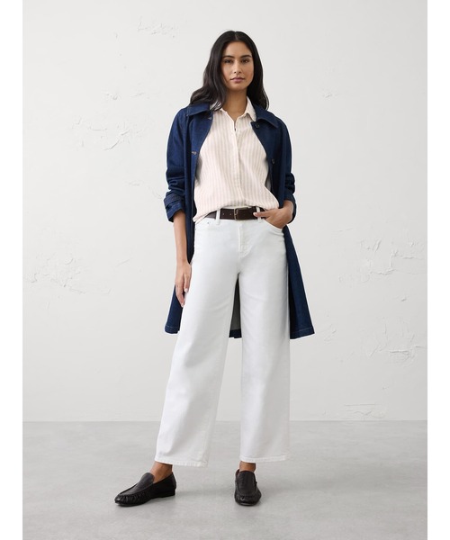 BANANA REPUBLIC FACTORY STORE(バナナリパブリック ファクトリーストア)の「BANANA REPUBLIC FACTORY STORE リネン ブレンド プリーツ シャツ(シャツ/ブラウス・レディース・ホワイト系その他/ホワイト/ネイビー・XS/S/M/L)」の6枚目の写真