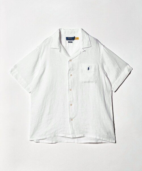 POLO RALPH LAUREN(ポロ ラルフ ローレン)の「<POLO RALPH LAUREN>クラシックフィット キャンプ シャツ(シャツ/ブラウス・メンズ・ブラック/ホワイト・L/M)」の1枚目の写真