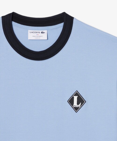 LACOSTE(ラコステ)の「フランスメイド レトロパッチリンガーネックTシャツ(Tシャツ/カットソー・メンズ・オフホワイト/ライトブルー・2/3/4/5)」の16枚目の写真