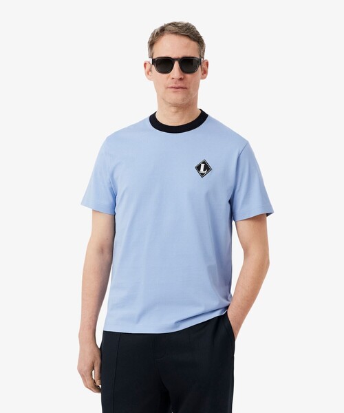 LACOSTE(ラコステ)の「フランスメイド レトロパッチリンガーネックTシャツ(Tシャツ/カットソー・メンズ・オフホワイト/ライトブルー・2/3/4/5)」の12枚目の写真