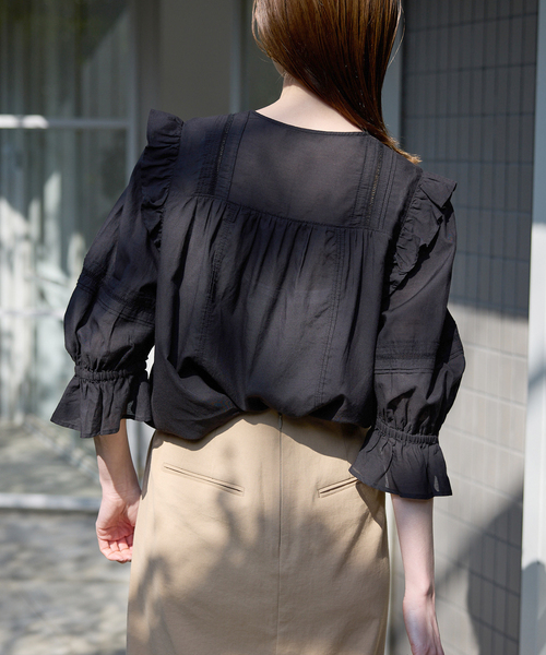 SLOBE IENA(スローブイエナ)の「《追加》コットンレーヨンレースブラウス(シャツ/ブラウス・レディース・ブラック/ホワイト/ブラウン・FREE)」の19枚目の写真