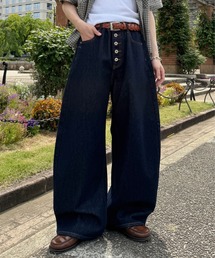 ADAMASTE(�A�_�}�X�g)��Button-fly Wide Curve Denim - �{�^���t���C���C�h�J�[�u�f�j��(�f�j���p���c)