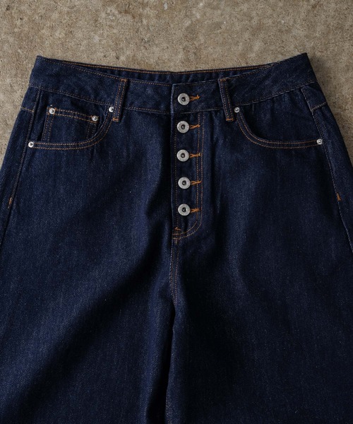 ADAMASTE(アダマスト)の「Button-fly Wide Curve Denim - ボタンフライワイドカーブデニム(デニムパンツ・メンズ・ブラック/インディゴブルー・MEDIUM/LARGE)」の19枚目の写真