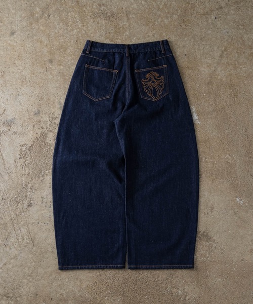 ADAMASTE(アダマスト)の「Button-fly Wide Curve Denim - ボタンフライワイドカーブデニム(デニムパンツ・メンズ・ブラック/インディゴブルー・MEDIUM/LARGE)」の14枚目の写真