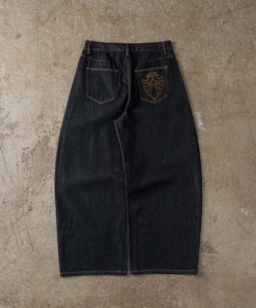 ADAMASTE(アダマスト)の「Button-fly Wide Curve Denim - ボタンフライワイドカーブデニム(デニムパンツ・メンズ・ブラック/インディゴブルー・MEDIUM/LARGE)」の17枚目の写真