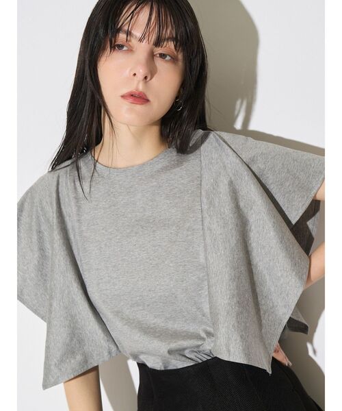 ELENDEEK（エレンディーク）の「BACK DRAPE CS（Tシャツ/カットソー・レディース・ブラック/グレー/オフホワイト・FREE）」の3枚目の写真