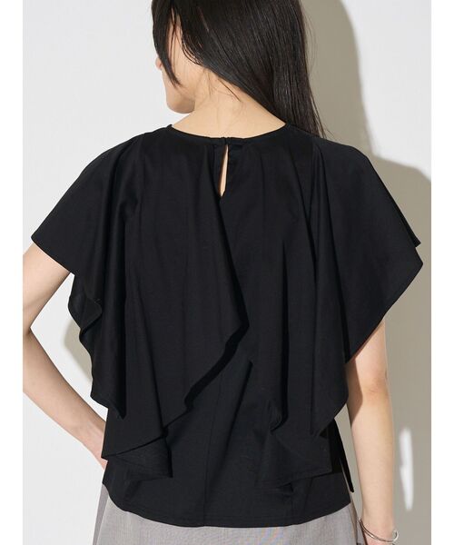 ELENDEEK（エレンディーク）の「BACK DRAPE CS（Tシャツ/カットソー・レディース・ブラック/グレー/オフホワイト・FREE）」の4枚目の写真