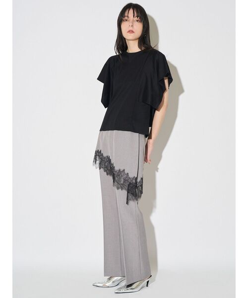 ELENDEEK（エレンディーク）の「BACK DRAPE CS（Tシャツ/カットソー・レディース・ブラック/グレー/オフホワイト・FREE）」の5枚目の写真