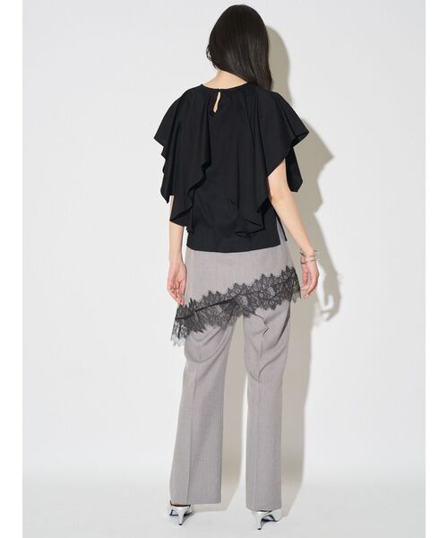 ELENDEEK（エレンディーク）の「BACK DRAPE CS（Tシャツ/カットソー・レディース・ブラック/グレー/オフホワイト・FREE）」の7枚目の写真