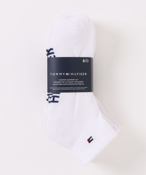 TOMMY HILFIGER メンズソックス クォーター丈 6足組