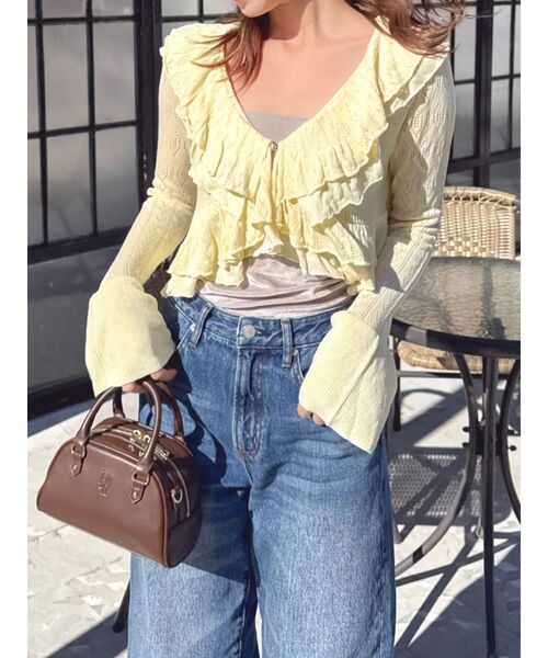 dazzlin(ダズリン)の「ハーフラウンドミニボストンバッグ(ハンドバッグ・レディース・ブラウン/ライム・FREE)」の2枚目の写真