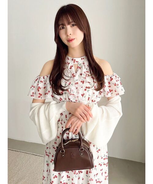 dazzlin(ダズリン)の「ハーフラウンドミニボストンバッグ(ハンドバッグ・レディース・ブラウン/ライム・FREE)」の3枚目の写真