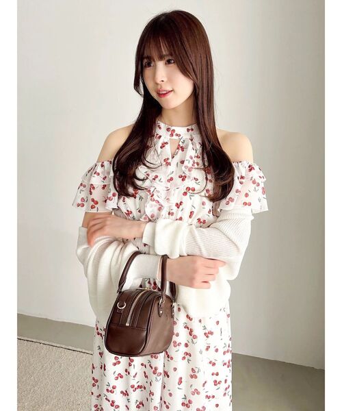 dazzlin(ダズリン)の「ハーフラウンドミニボストンバッグ(ハンドバッグ・レディース・ブラウン/ライム・FREE)」の4枚目の写真