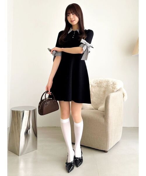 dazzlin(ダズリン)の「ハーフラウンドミニボストンバッグ(ハンドバッグ・レディース・ブラウン/ライム・FREE)」の7枚目の写真