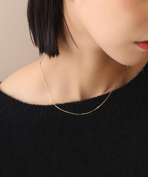 コンパクトチェーン38cmネックレス K10（ネックレス）｜Lilas（リラ 