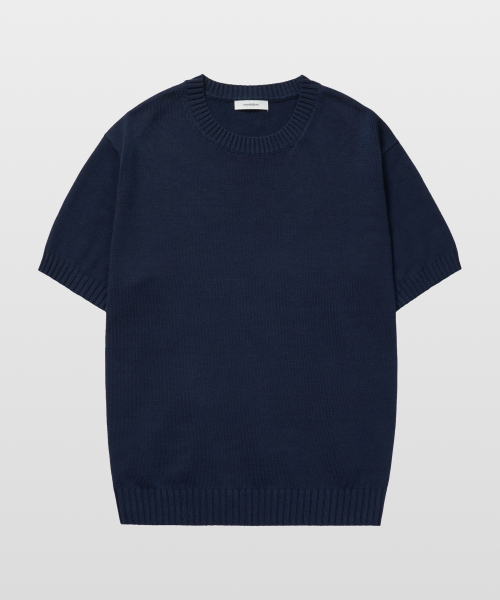 MANNERGRAM（マナーグラム）の「ソフトコットン100 3PLY ラウンド 半袖ニット ダークネイビー（ニット/セーター・メンズ・その他・LARGE/X-LARGE）」の4枚目の写真