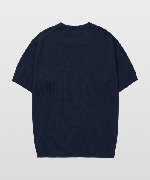 MANNERGRAM（マナーグラム）の「ソフトコットン100 3PLY ラウンド 半袖ニット ダークネイビー（ニット/セーター・メンズ・その他・LARGE/X-LARGE）」の5枚目の写真