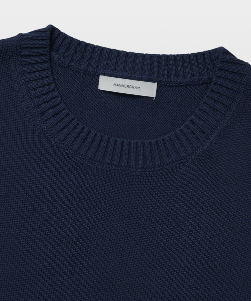 MANNERGRAM（マナーグラム）の「ソフトコットン100 3PLY ラウンド 半袖ニット ダークネイビー（ニット/セーター・メンズ・その他・LARGE/X-LARGE）」の6枚目の写真