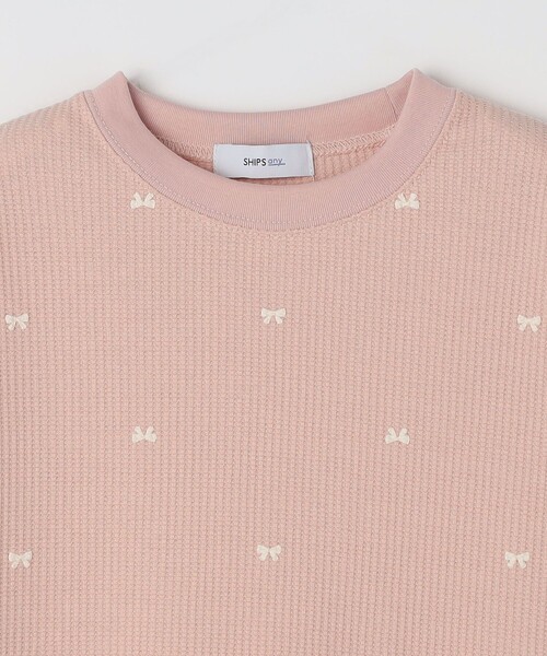 SHIPS any(シップス エニィ)の「SHIPS any:〈洗濯機可能〉ワッフル リボン クルーネック プルオーバー<KIDS>(Tシャツ/カットソー・キッズ・ホワイト系その他/ピンク/ライトグリーン・130/150/140)」の5枚目の写真