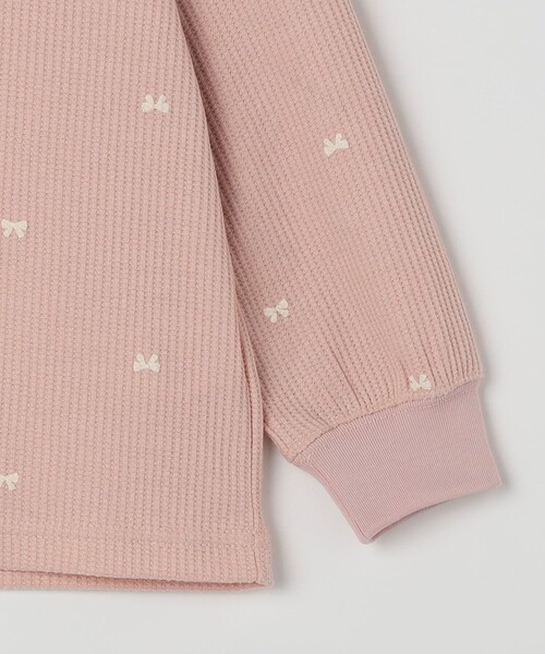 SHIPS any(シップス エニィ)の「SHIPS any:〈洗濯機可能〉ワッフル リボン クルーネック プルオーバー<KIDS>(Tシャツ/カットソー・キッズ・ホワイト系その他/ピンク/ライトグリーン・130/150/140)」の6枚目の写真