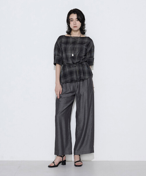 COMME CA(コムサ)の「モノトーンシアーチェック ブラウス(シャツ/ブラウス・レディース・オフホワイト/ブラック・9号/11号)」の9枚目の写真