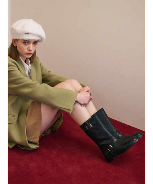 APTO(アプト)の「ヒュゲン ミドルブーツ AFFB029(ブーツ・レディース・ブラック/Beige・22.5cm/23cm/23.5cm/24cm/24.5cm/25cm)」の3枚目の写真